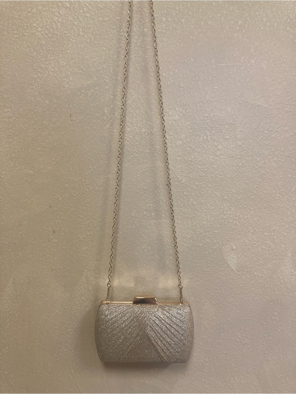 Gold Glitter Pleat Clutch